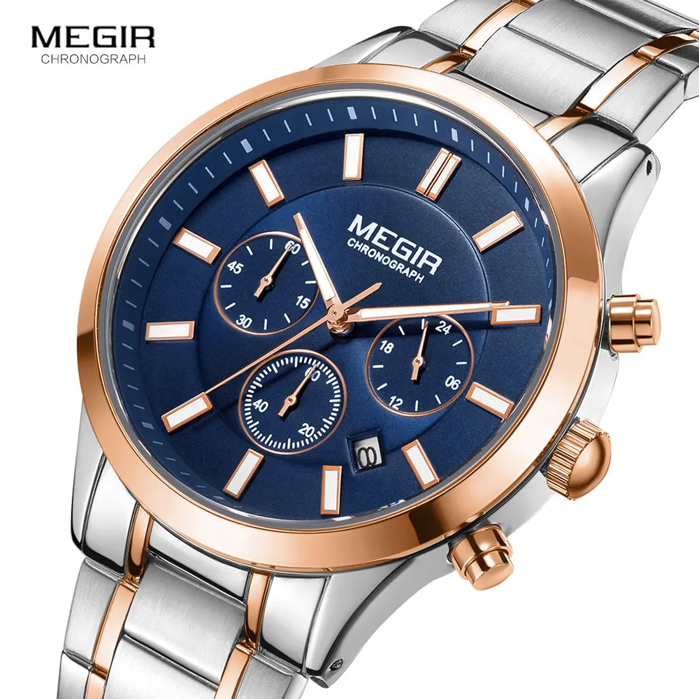 MEGIR Men's Chronograph Watch – Quartz, Stainless Steel, Luxury - Image 5