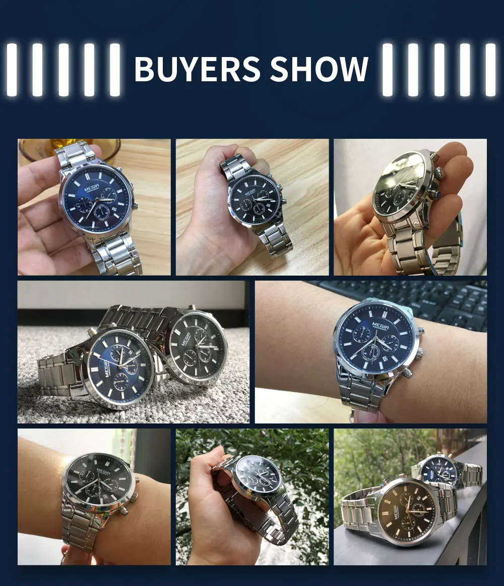 MEGIR Men's Chronograph Watch – Quartz, Stainless Steel, Luxury - Image 19