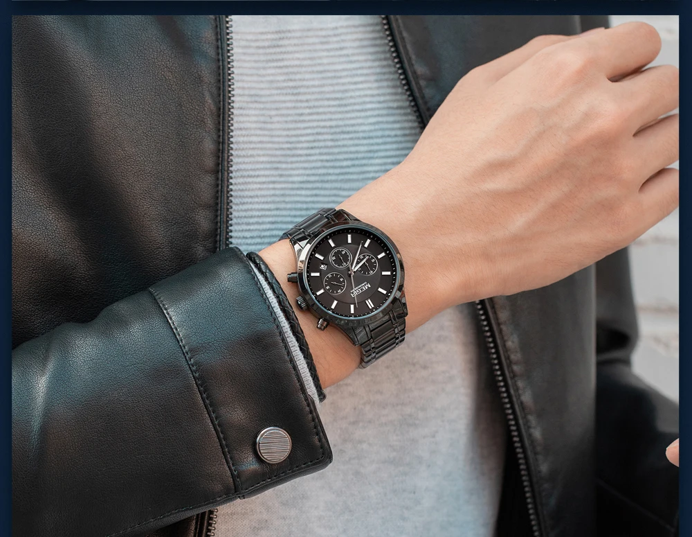 MEGIR Men's Chronograph Watch – Quartz, Stainless Steel, Luxury - Image 36