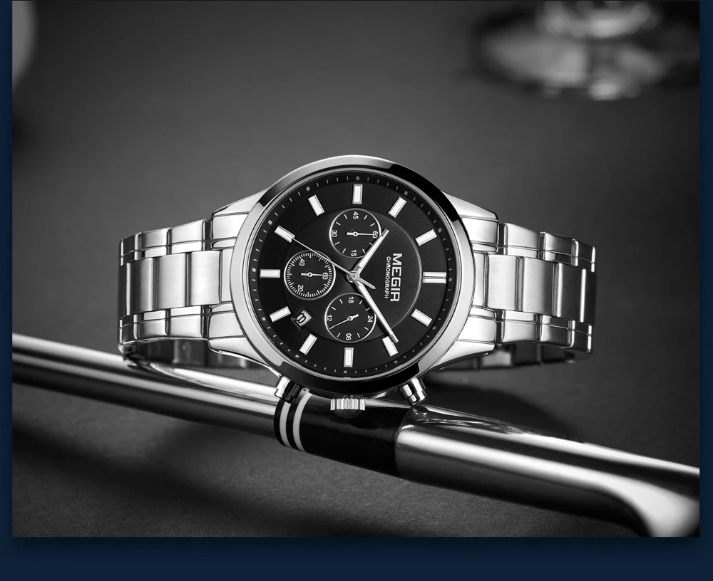 MEGIR Men's Chronograph Watch – Quartz, Stainless Steel, Luxury - Image 32