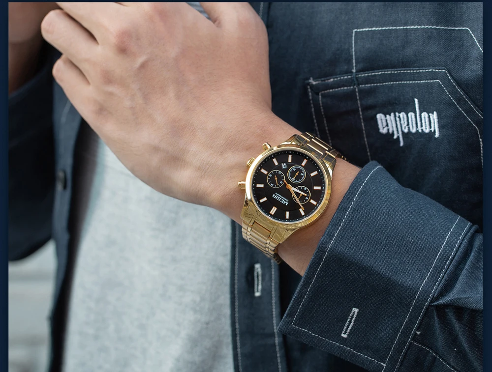 MEGIR Men's Chronograph Watch – Quartz, Stainless Steel, Luxury - Image 35