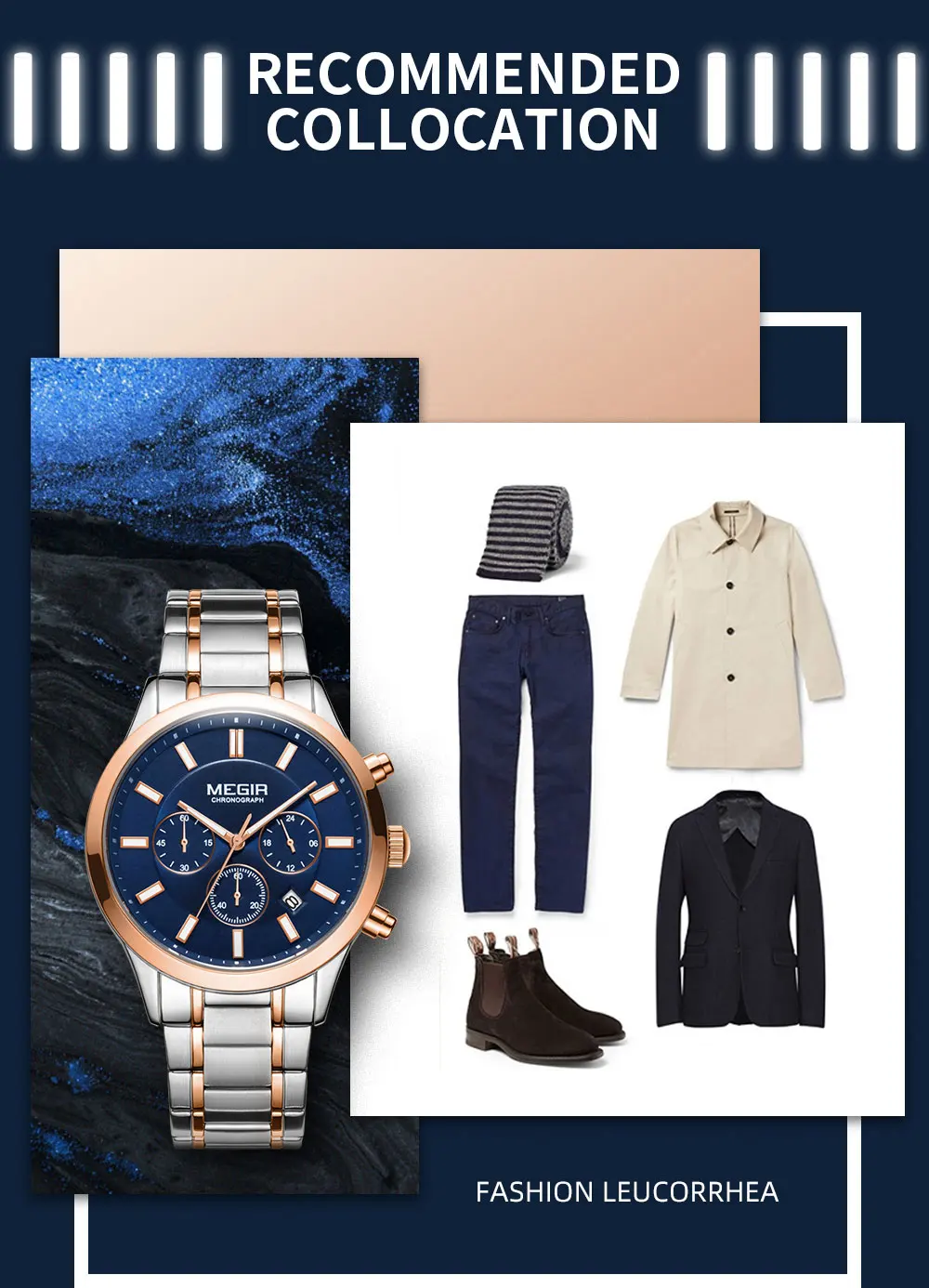 MEGIR Men's Chronograph Watch – Quartz, Stainless Steel, Luxury - Image 39