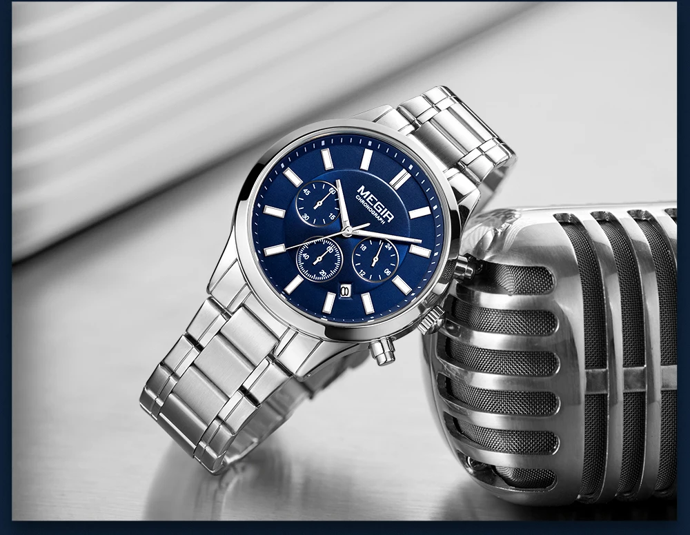 MEGIR Men's Chronograph Watch – Quartz, Stainless Steel, Luxury - Image 31