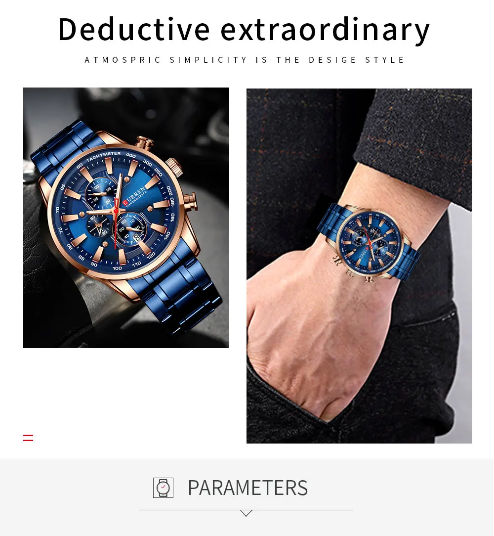 CURREN Men's Chronograph Watch – Quartz, Stainless Steel, Luminous - Image 10