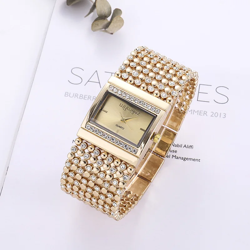 Luxury Women's Gold Quartz Watch Diamond Accent & Fashion Design