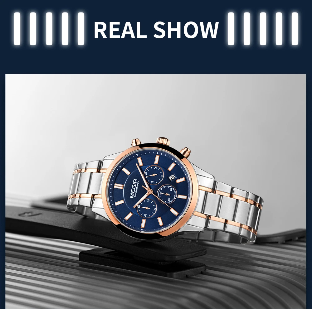 MEGIR Men's Chronograph Watch – Quartz, Stainless Steel, Luxury - Image 27
