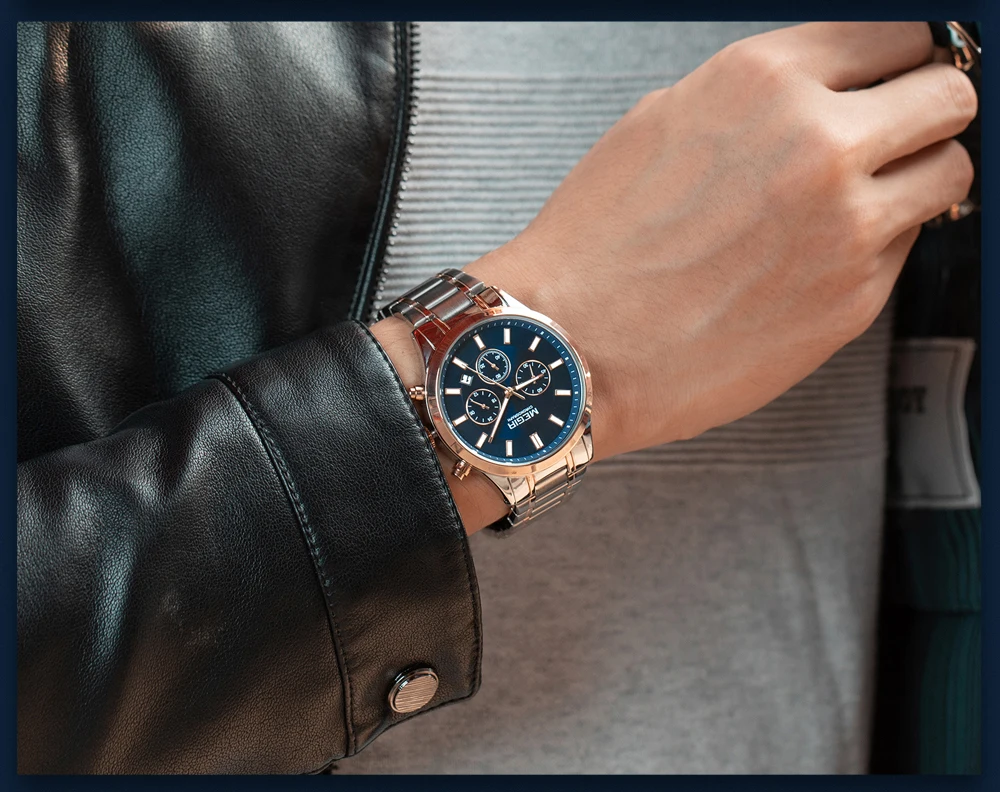 MEGIR Men's Chronograph Watch – Quartz, Stainless Steel, Luxury - Image 34