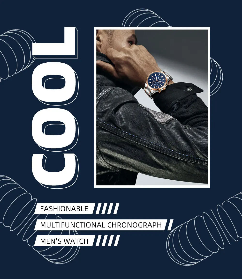 MEGIR Men's Chronograph Watch – Quartz, Stainless Steel, Luxury - Image 20