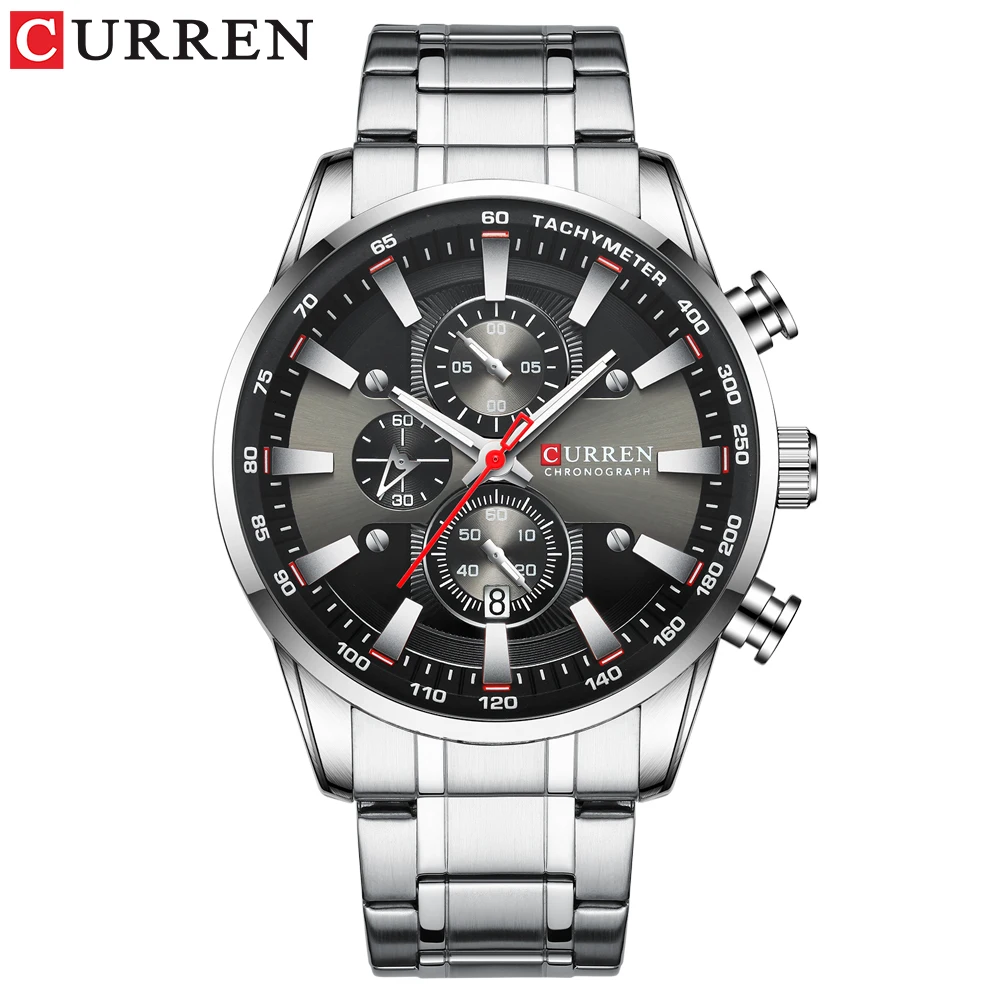CURREN Men's Chronograph Watch – Quartz, Stainless Steel, Luminous - Image 8