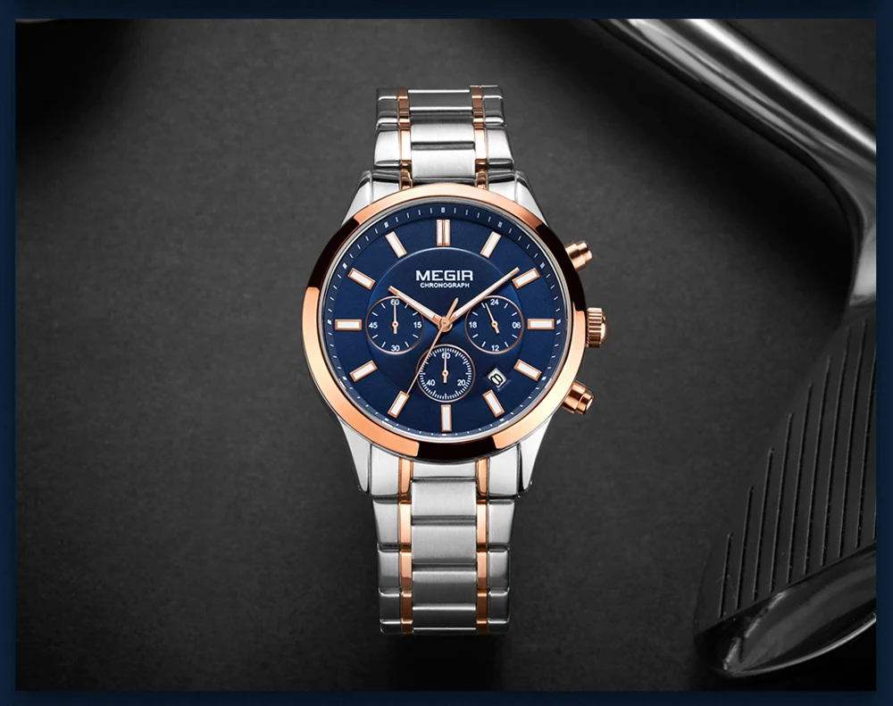 MEGIR Men's Chronograph Watch – Quartz, Stainless Steel, Luxury - Image 28