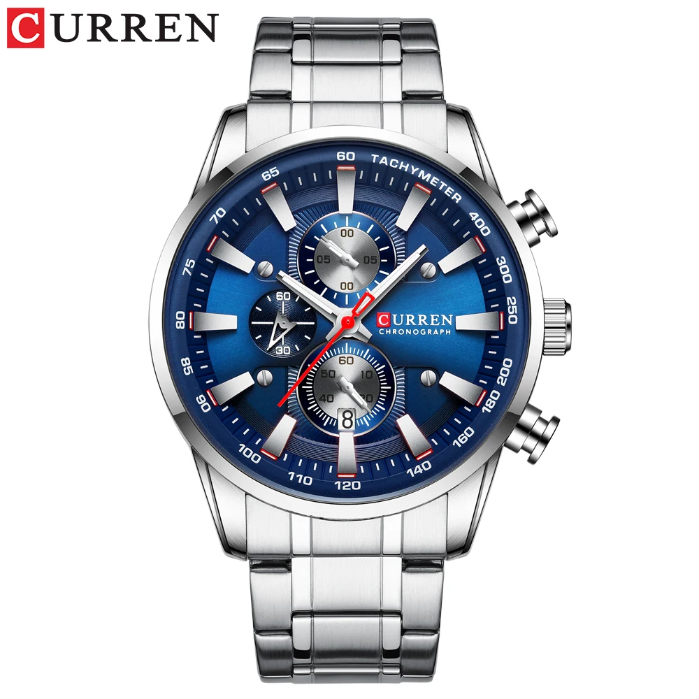 CURREN Men's Chronograph Watch – Quartz, Stainless Steel, Luminous - Image 7