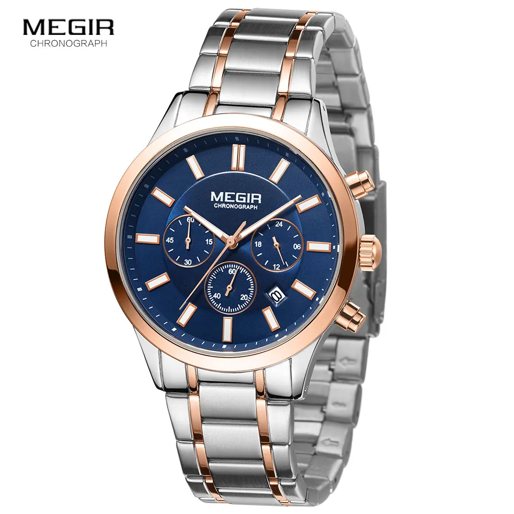 MEGIR Men's Chronograph Watch – Quartz, Stainless Steel, Luxury - Image 4