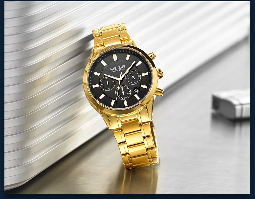 MEGIR Men's Chronograph Watch – Quartz, Stainless Steel, Luxury - Image 29