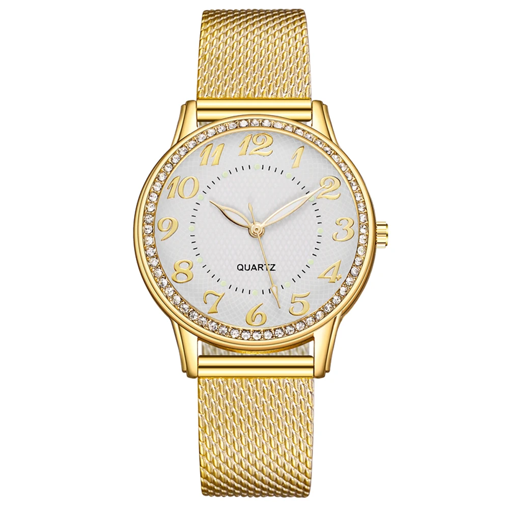 Luxury Rose Gold Mesh Women's Watch with Crystal Detailing - Image 7