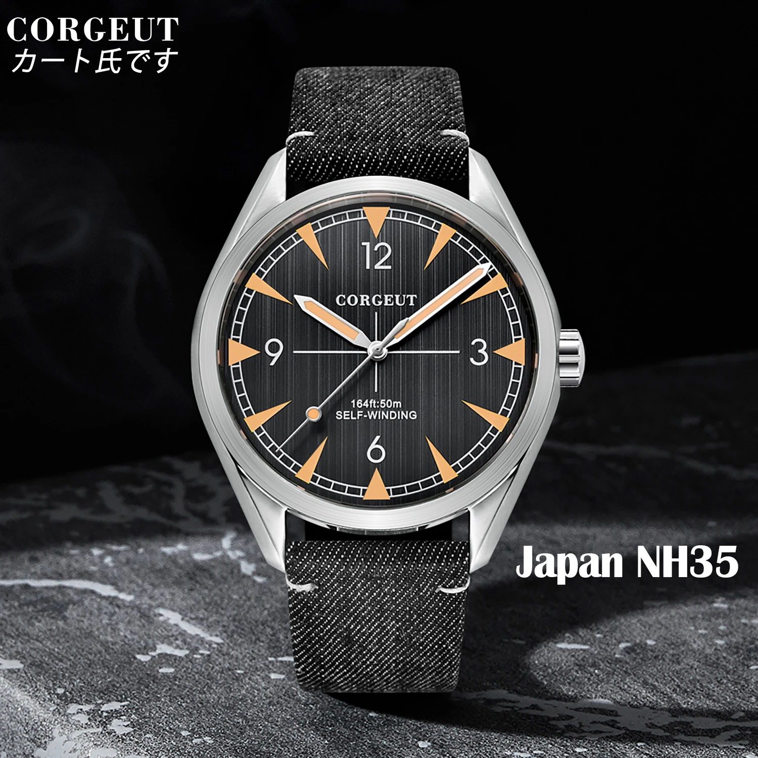 Corgeut NH35 Automatic Watch – Men's Waterproof Leather Timepiece