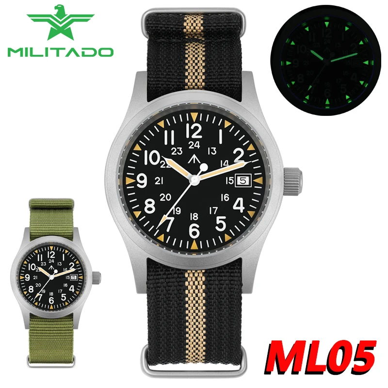 Militado ML05 Military Watch – 38mm, Ronda 515 Quartz, Sapphire