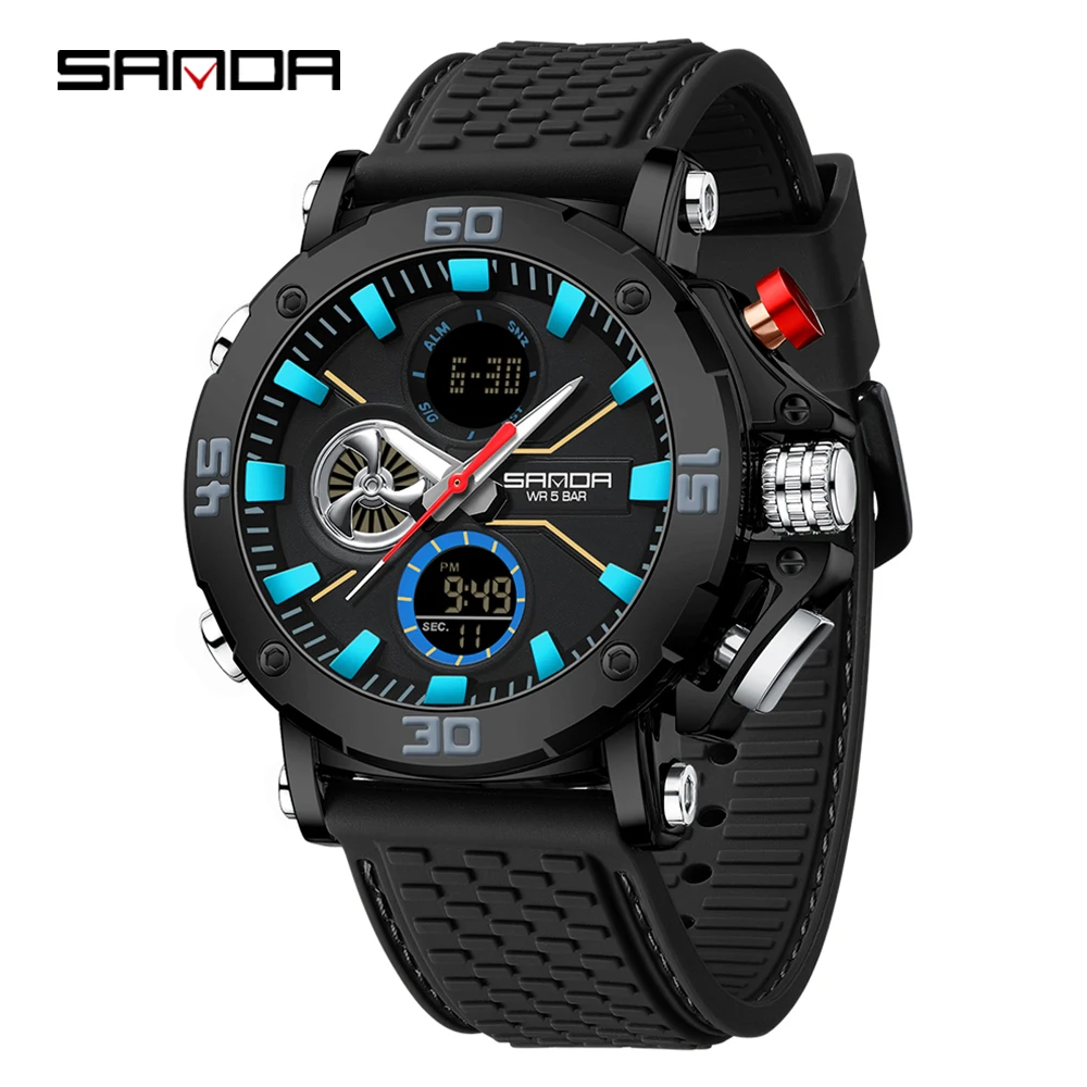 SANDA Men's Dual Display Watch – Chronograph, Alarm, Countdown - Image 11
