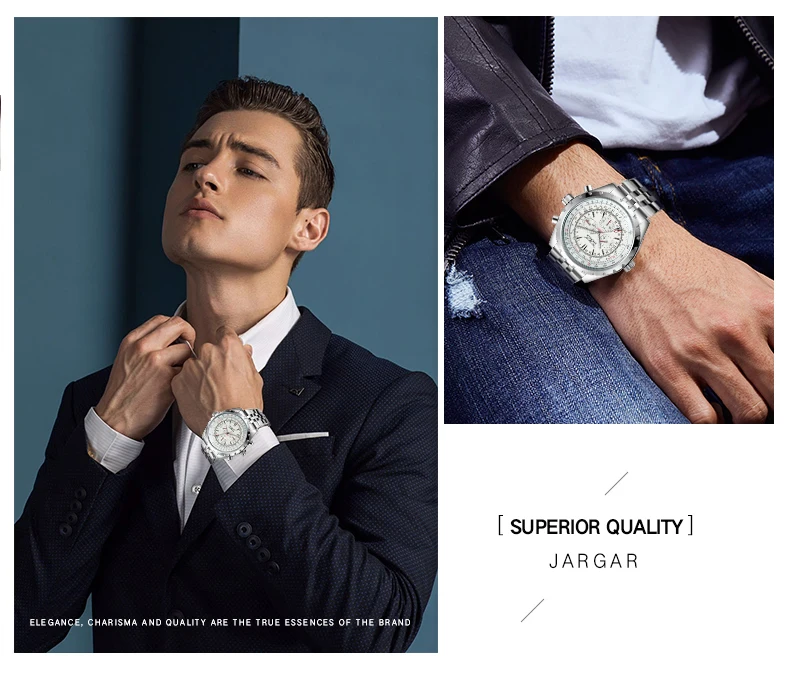 JARAGAR Automatic Watch – Vintage Style, Big Dial, Stainless Steel - Image 11