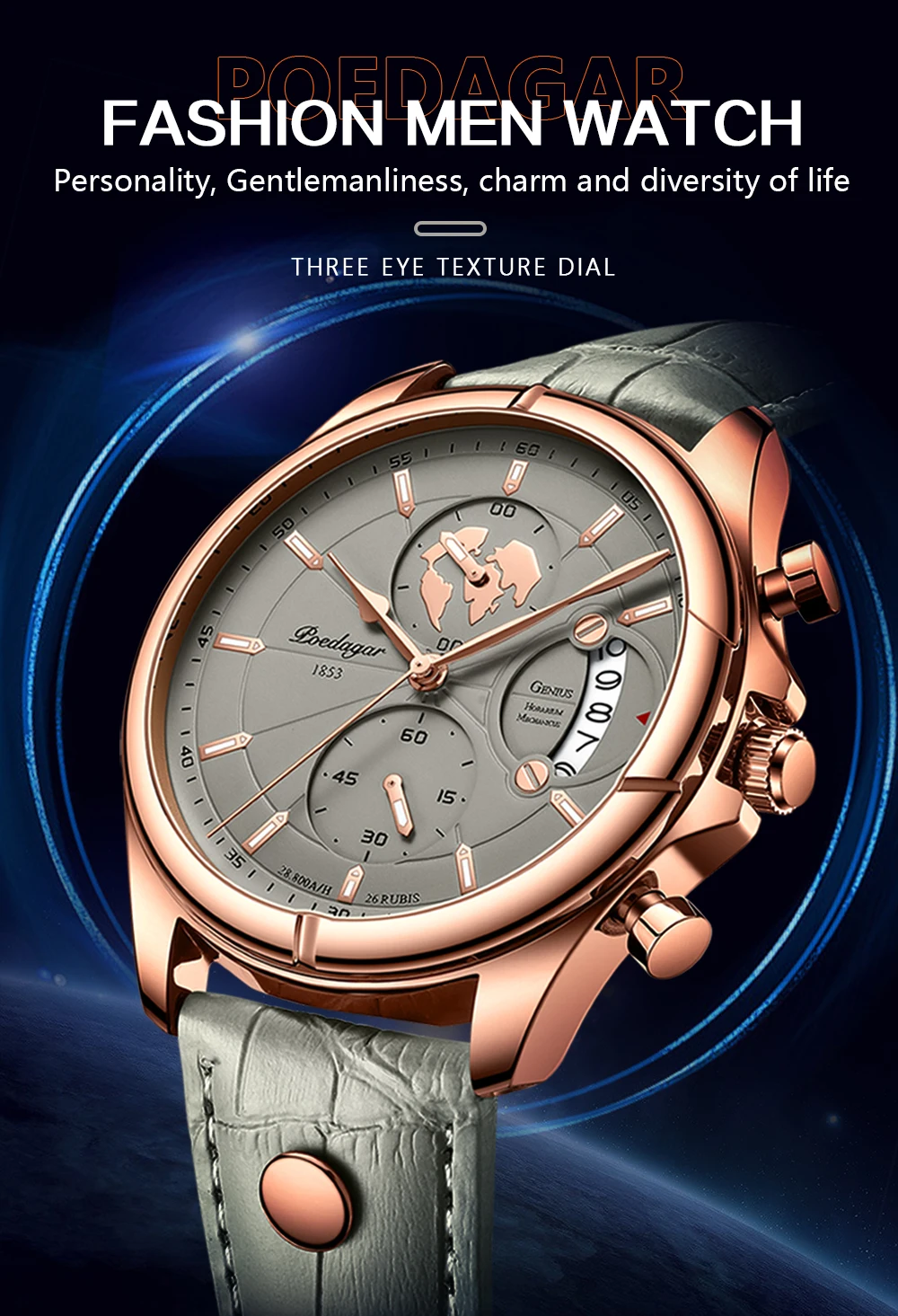 JARAGAR Automatic Watch – Vintage Style, Big Dial, Stainless Steel - Image 16