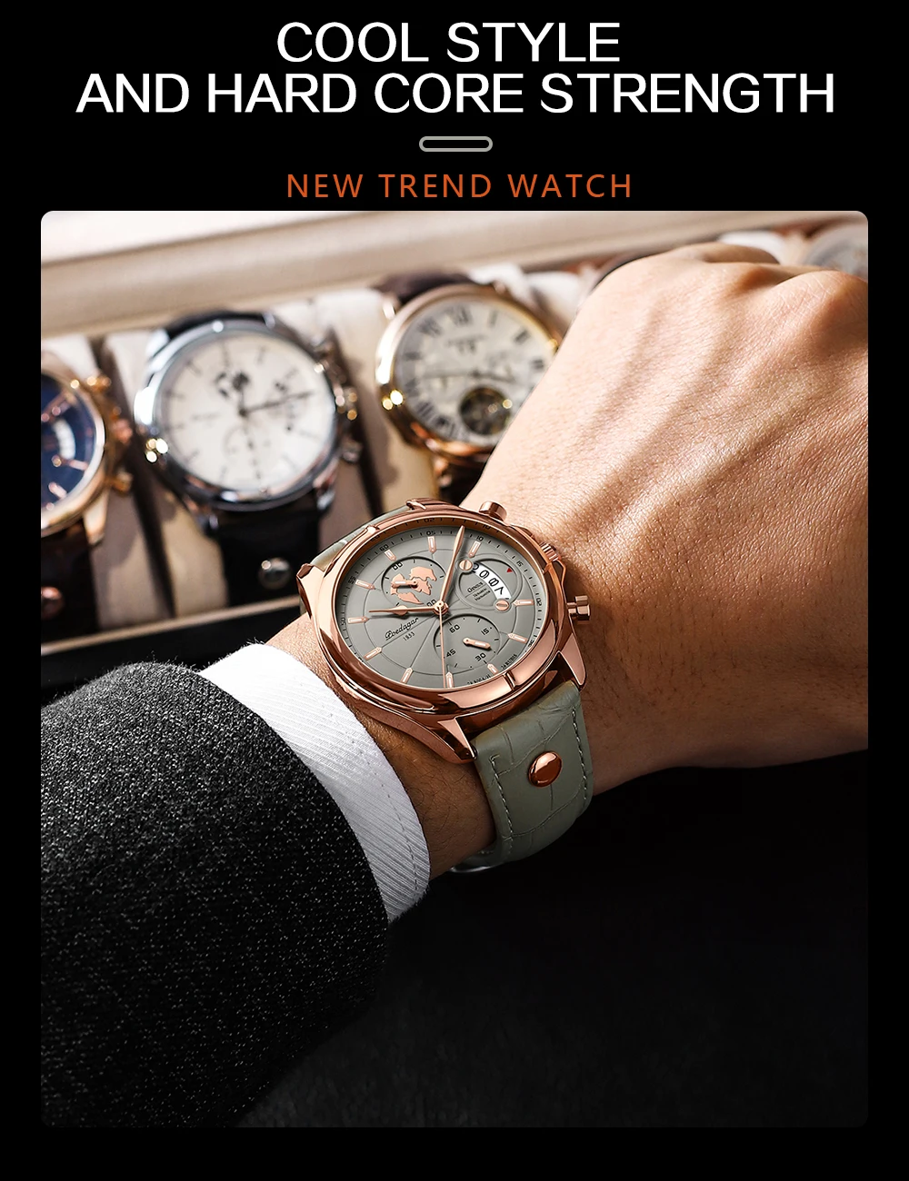 JARAGAR Automatic Watch – Vintage Style, Big Dial, Stainless Steel - Image 18