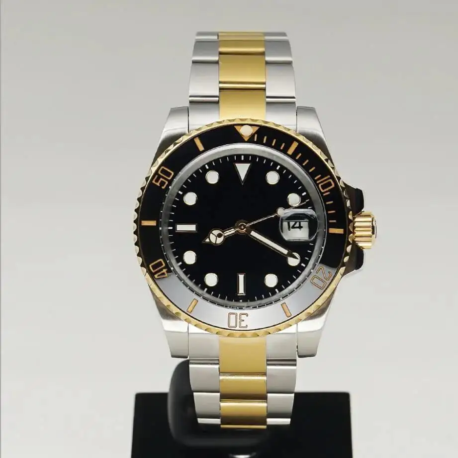 Men's Luxury Automatic Watch 40mm Stainless Steel, Ceramic Bezel (Black/Blue/Green)