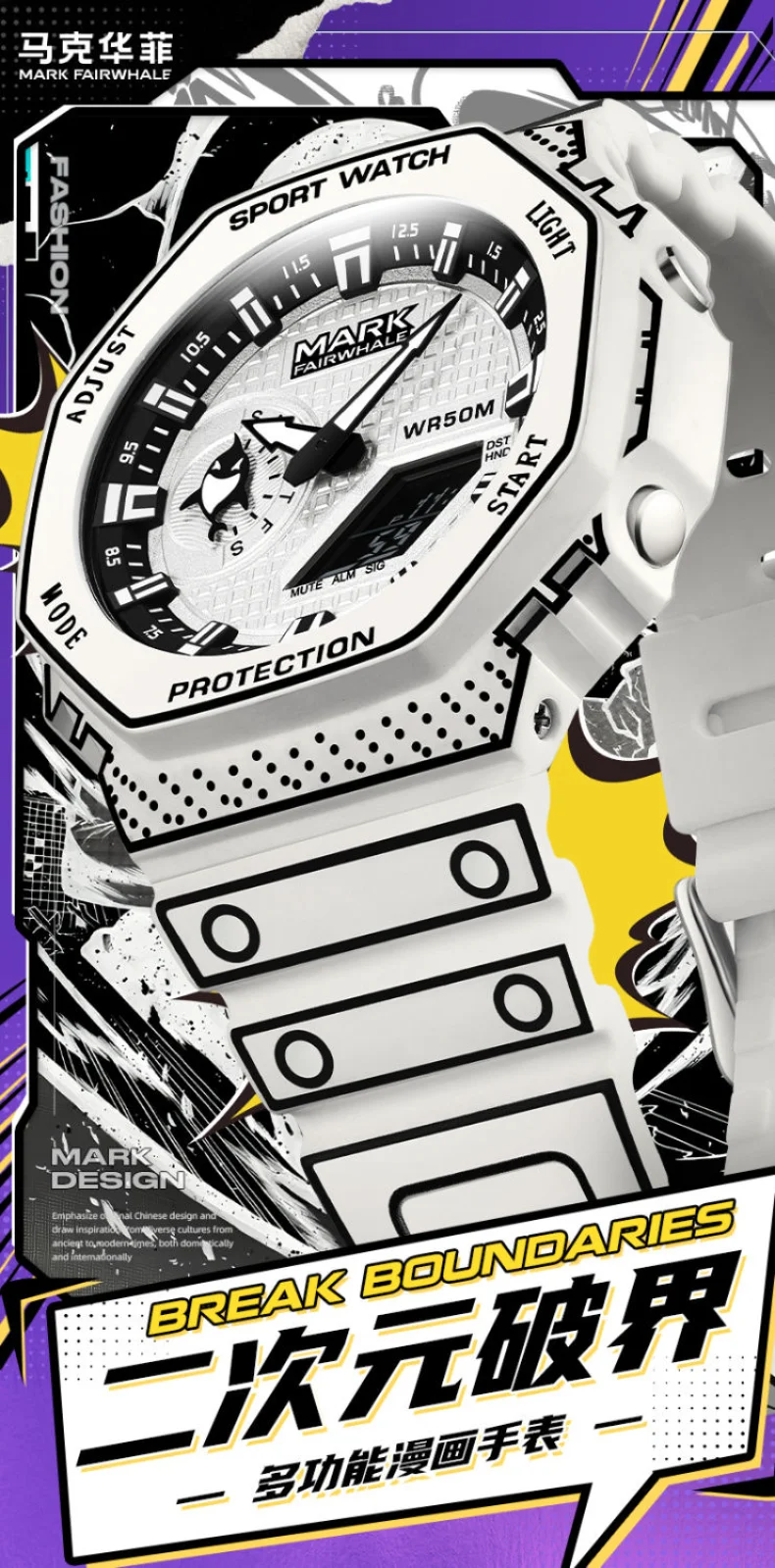 FAIRWHALE 4470 Men's Watch – Comic Style, Quartz, Waterproof - Image 10