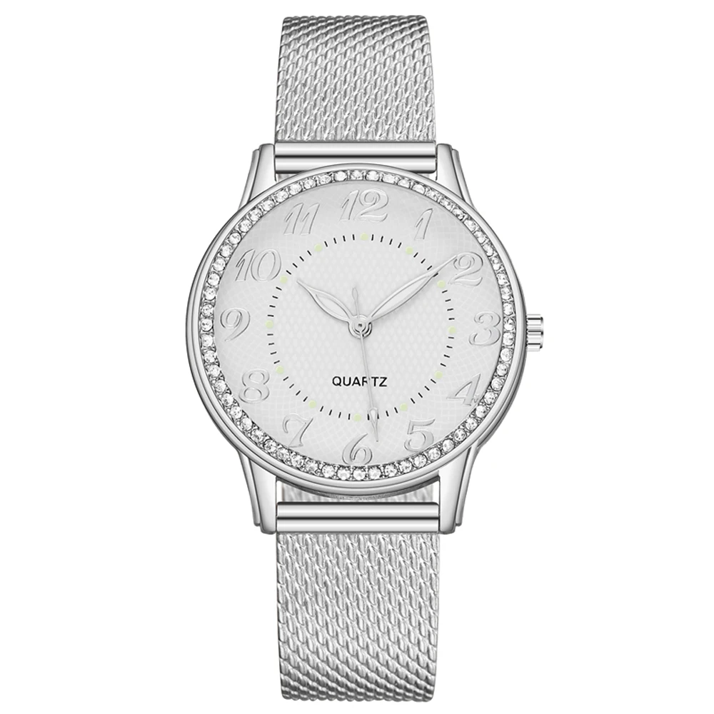 Luxury Rose Gold Mesh Women's Watch with Crystal Detailing - Image 9