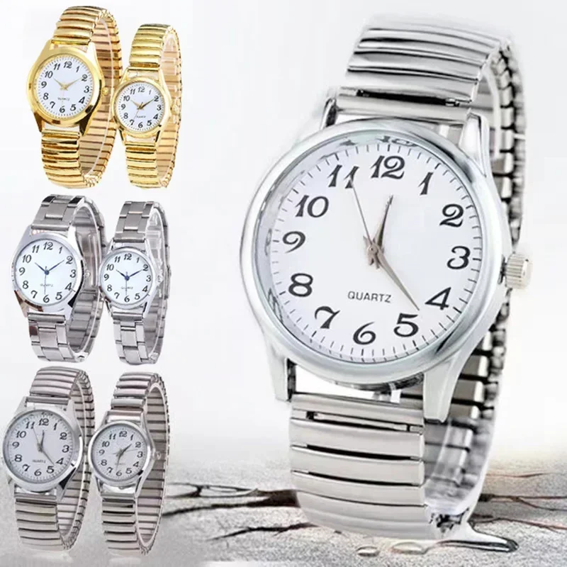 Couple's Quartz Watches – Stainless Steel, Elastic Strap, Business Style - Image 2