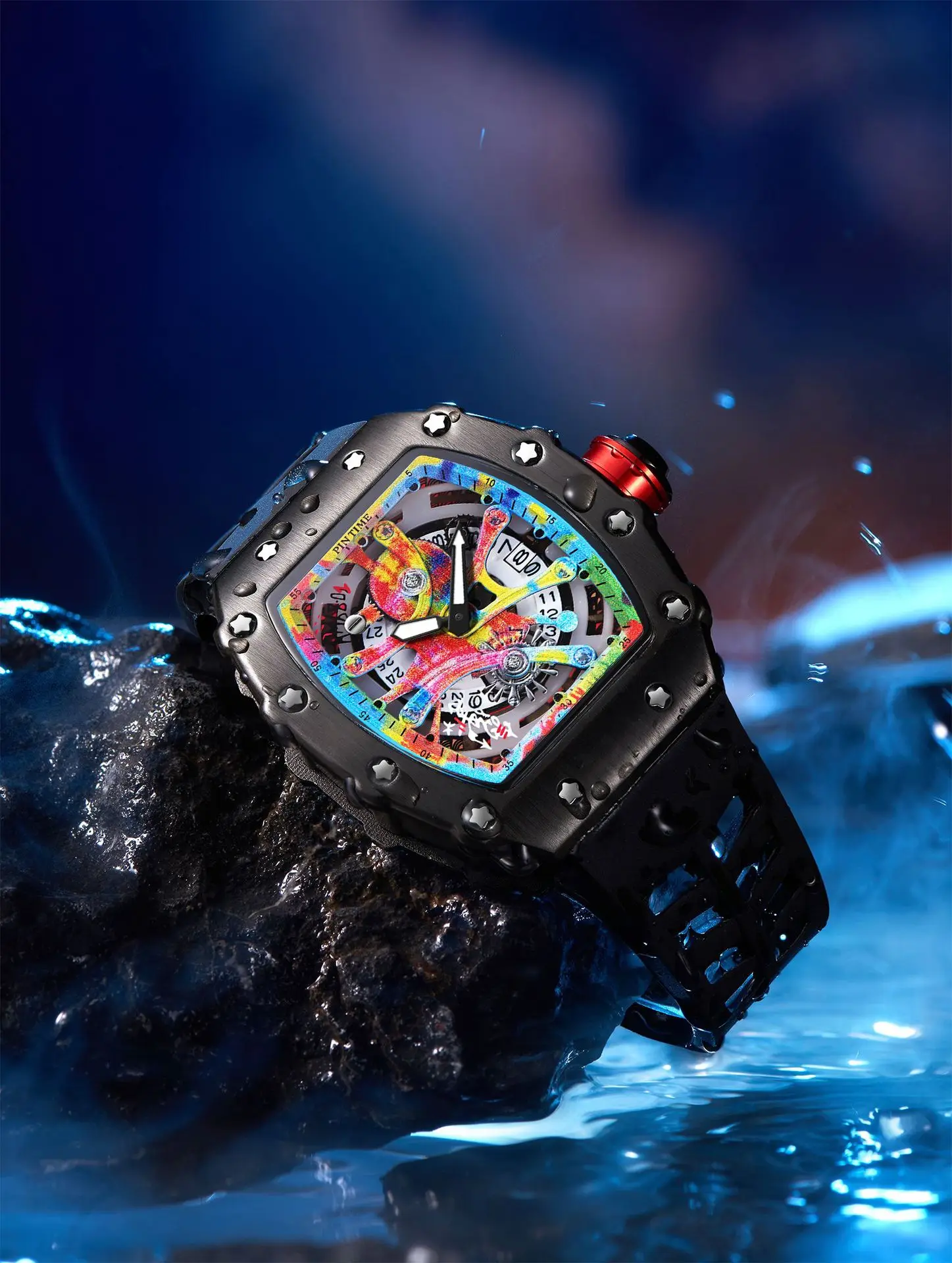 Fashion Mechanical Watch – Colorful RM Design, Automatic, Rubber Strap - Image 16