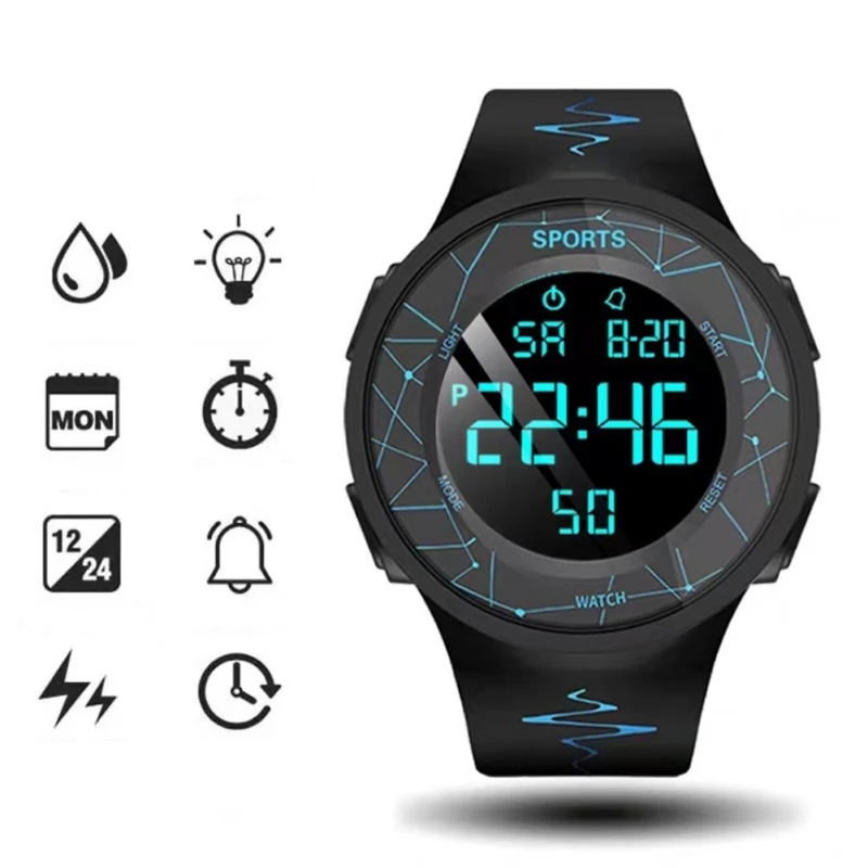 Multifunctional Silicone Strap Luminous Kids Sports Watch