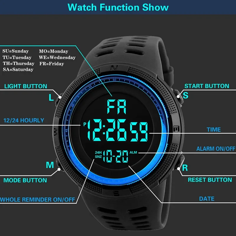 Men's Military LED Watch – Digital, Luminous, Sports & Student Use - Image 12