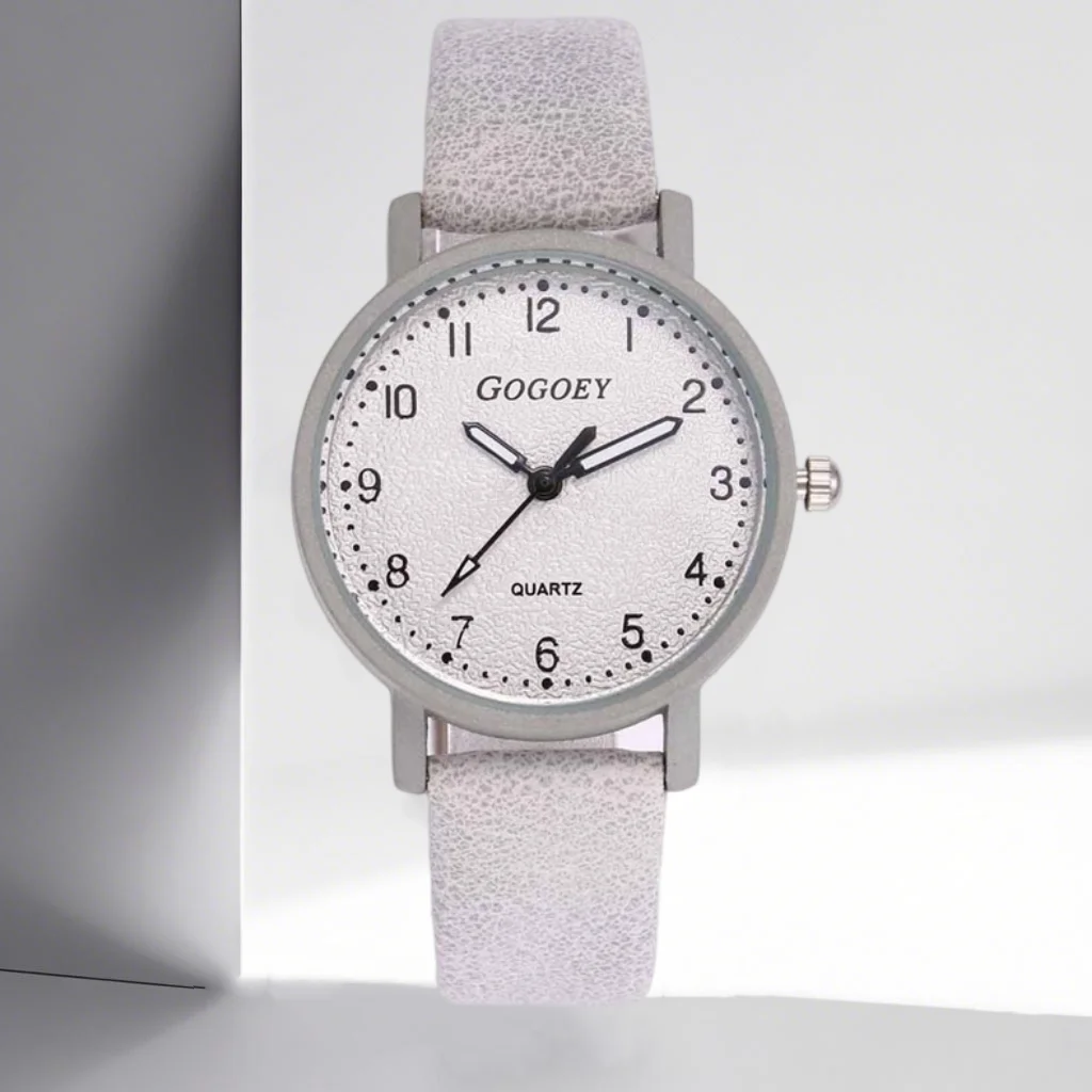 Women’s Casual Leather Quartz Watch Arabic Numerals & Fashion Style