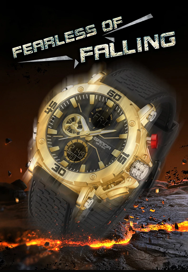 SANDA Men's Dual Display Watch – Chronograph, Alarm, Countdown - Image 27