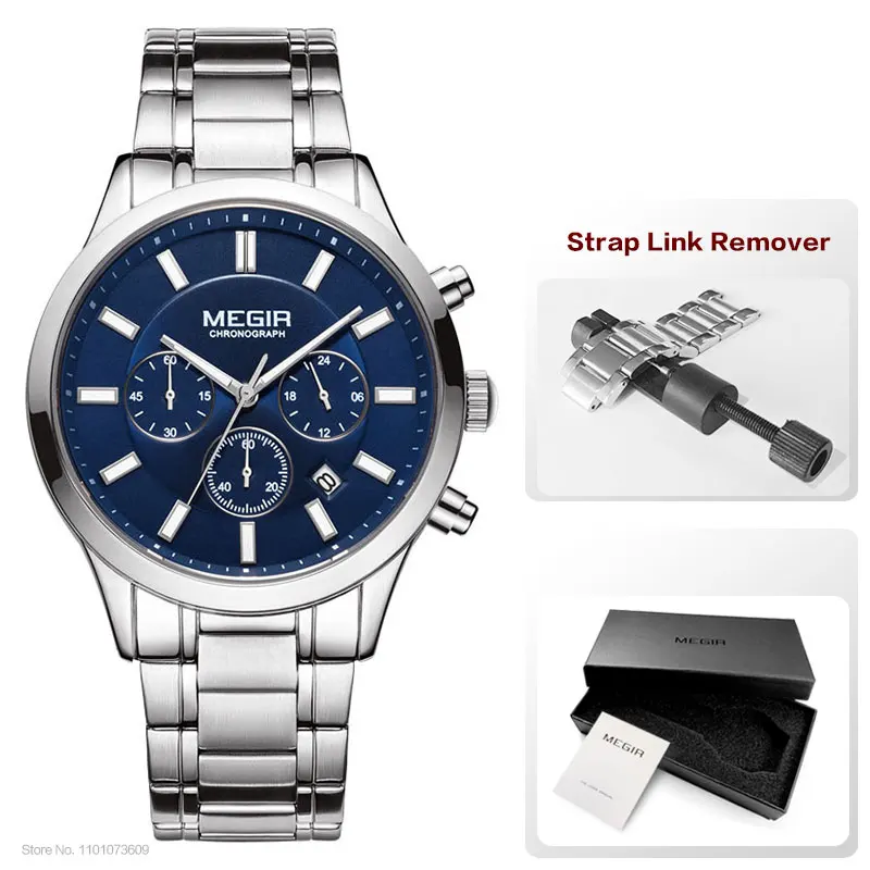 MEGIR Men's Chronograph Watch – Quartz, Stainless Steel, Luxury - Image 10