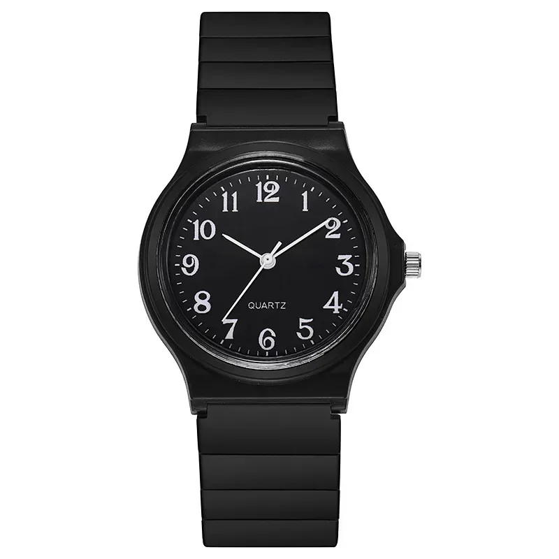 2025 Kids Black Silicone Strap Watch Soft, Lightweight, Unisex Wristwatch for Boys & Girls
