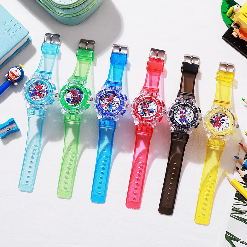 Colorful Silicone Hero Spider Luminous Kids Watch - Image 3