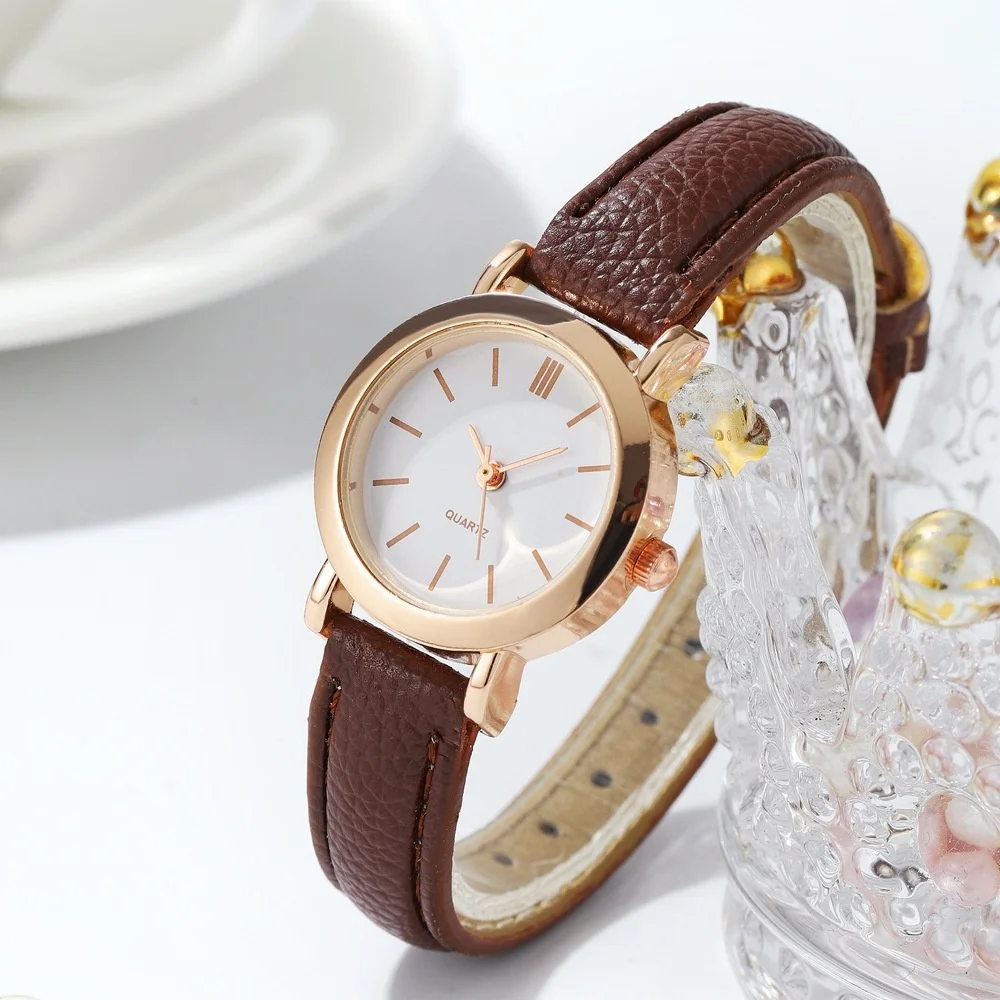 Casual Small Dial Women’s Leather Quartz Watch