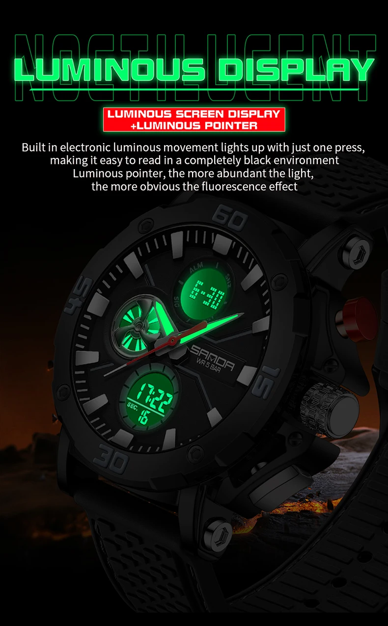 SANDA Men's Dual Display Watch – Chronograph, Alarm, Countdown - Image 21