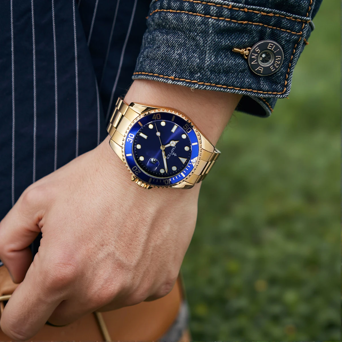 Men's Luxury Watch – Big Face, Date, Waterproof, Two-Tone Steel - Image 9