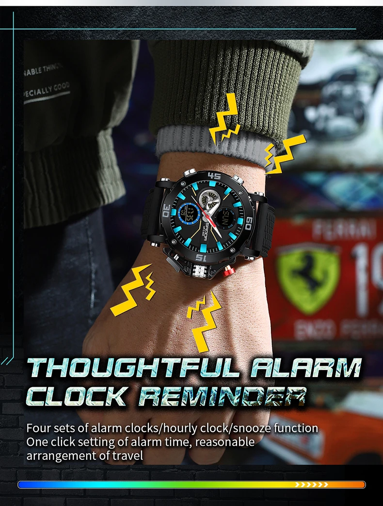 SANDA Men's Dual Display Watch – Chronograph, Alarm, Countdown - Image 24