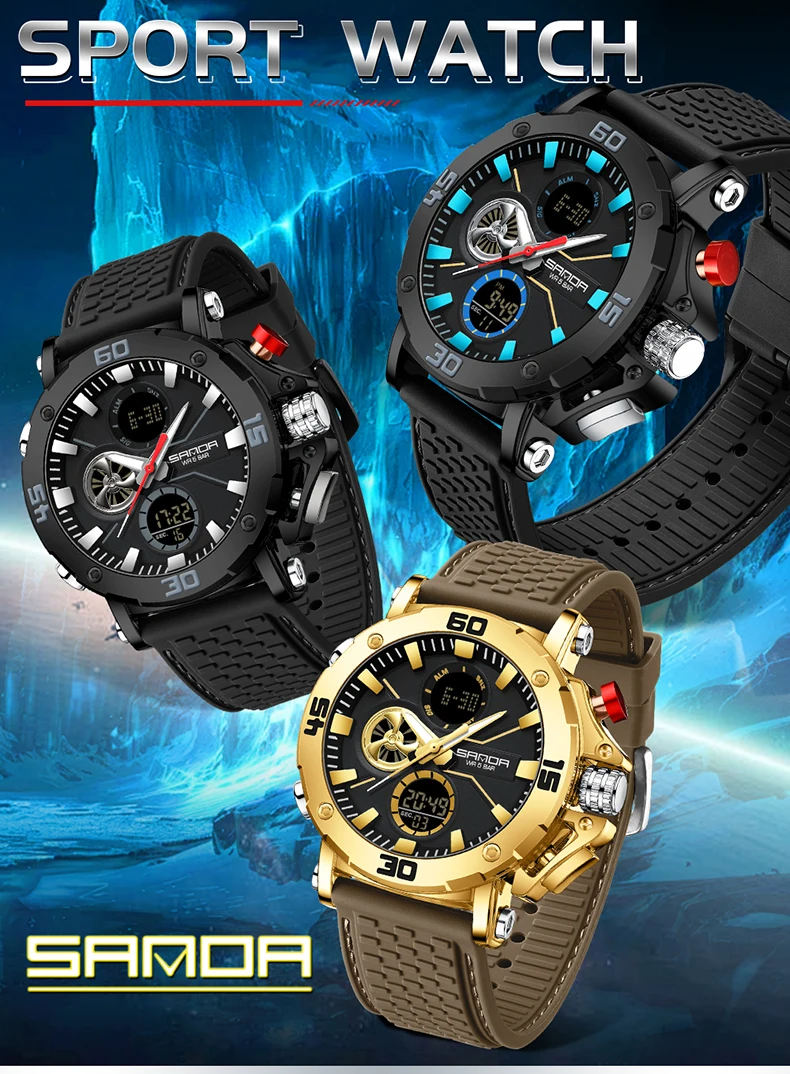 SANDA Men's Dual Display Watch – Chronograph, Alarm, Countdown - Image 23
