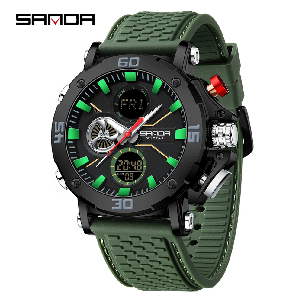 SANDA Men's Dual Display Watch – Chronograph, Alarm, Countdown - Image 12
