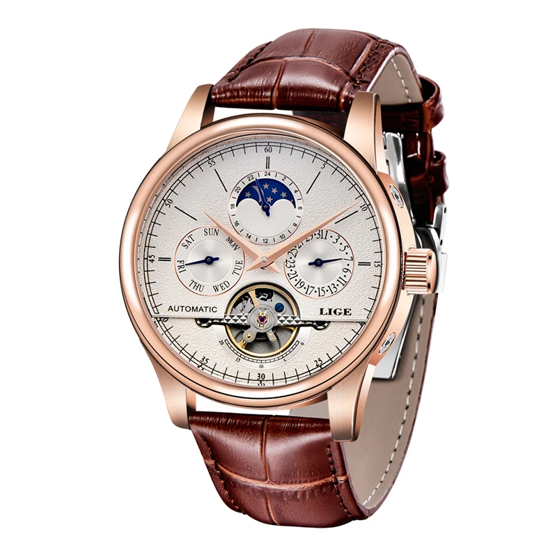 Automatic Tourbillon Watch for Men Leather & Waterproof Design - Image 10
