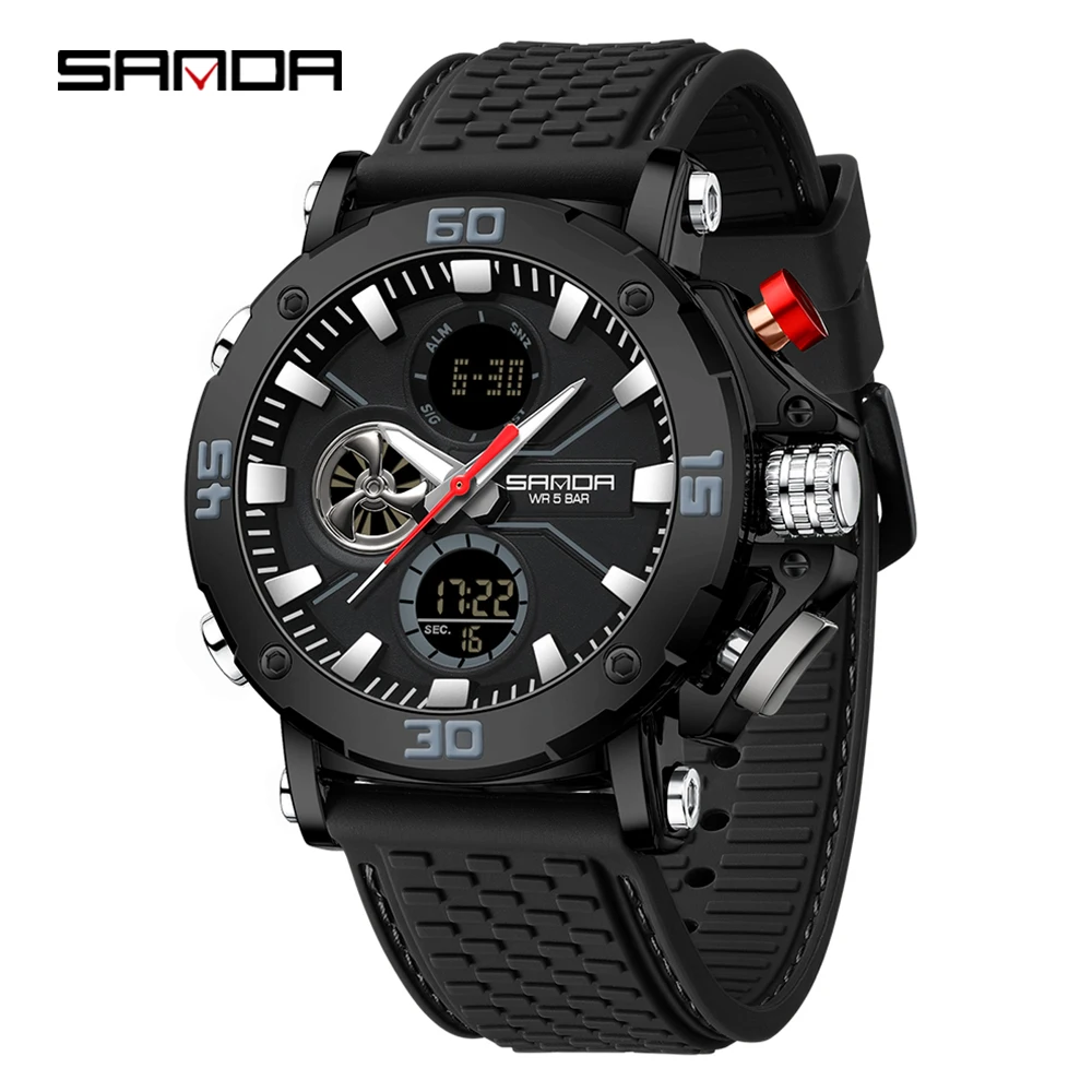 SANDA Men's Dual Display Watch – Chronograph, Alarm, Countdown - Image 10