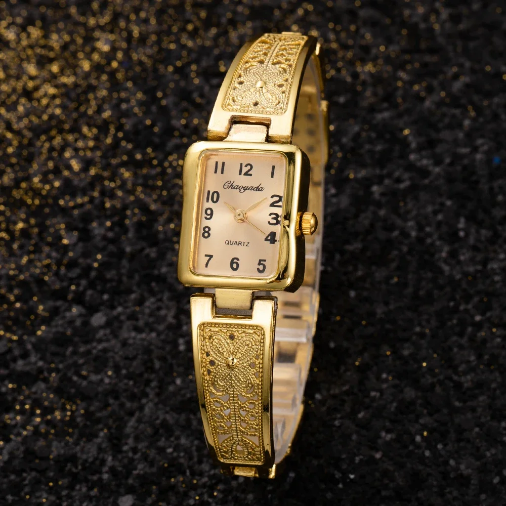 Luxury Gold & Silver Elegant Square Quartz Watch - Image 8