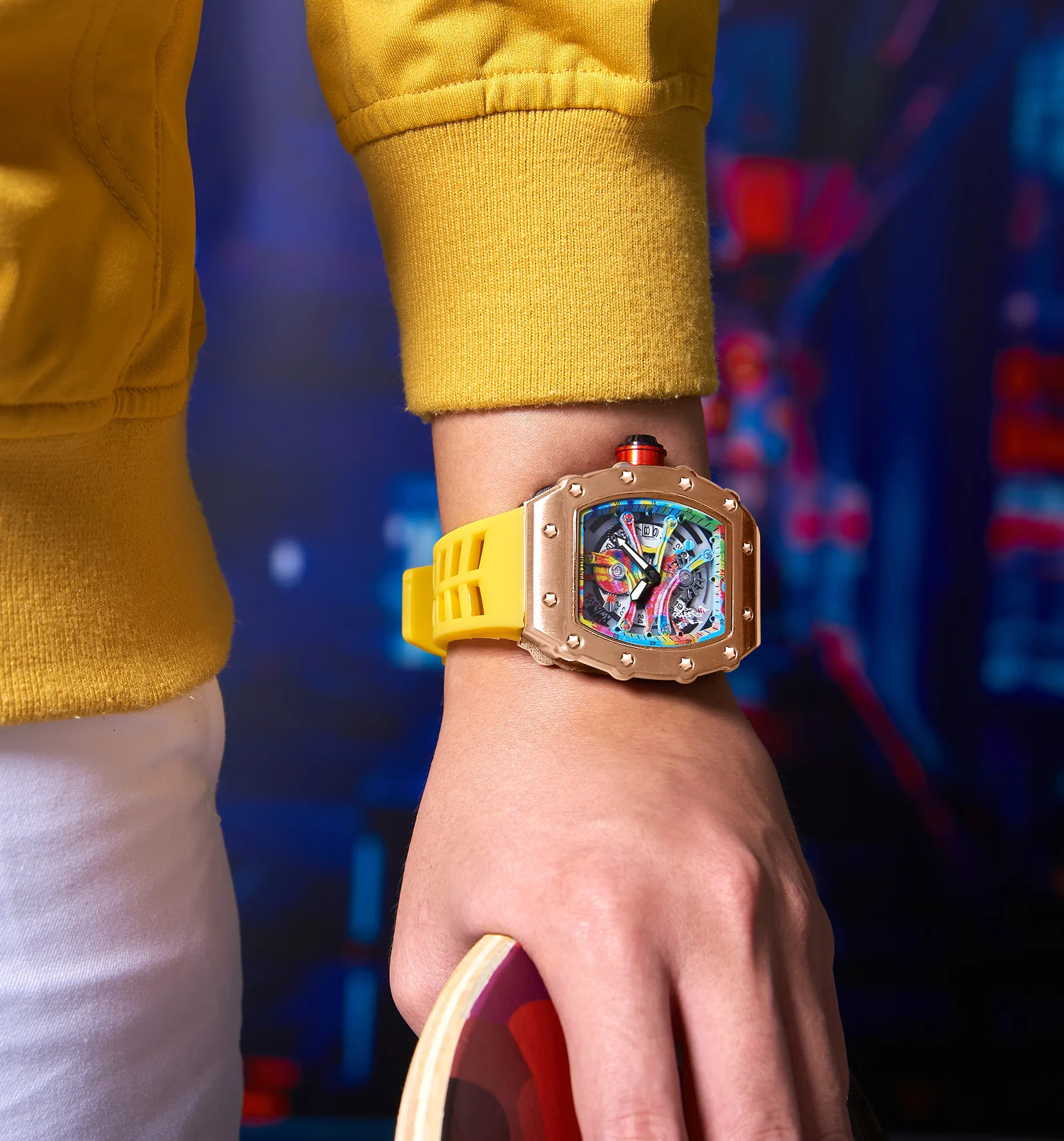 Fashion Mechanical Watch – Colorful RM Design, Automatic, Rubber Strap - Image 24