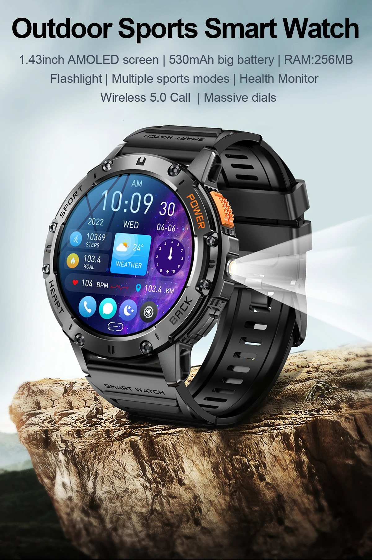 AMOLED Smartwatch for Men – Bluetooth Call, Fitness, Waterproof - Image 13