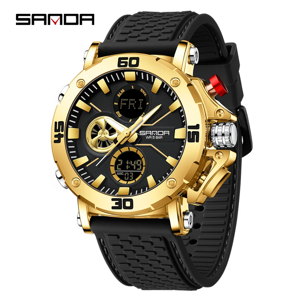 SANDA Men's Dual Display Watch – Chronograph, Alarm, Countdown - Image 7