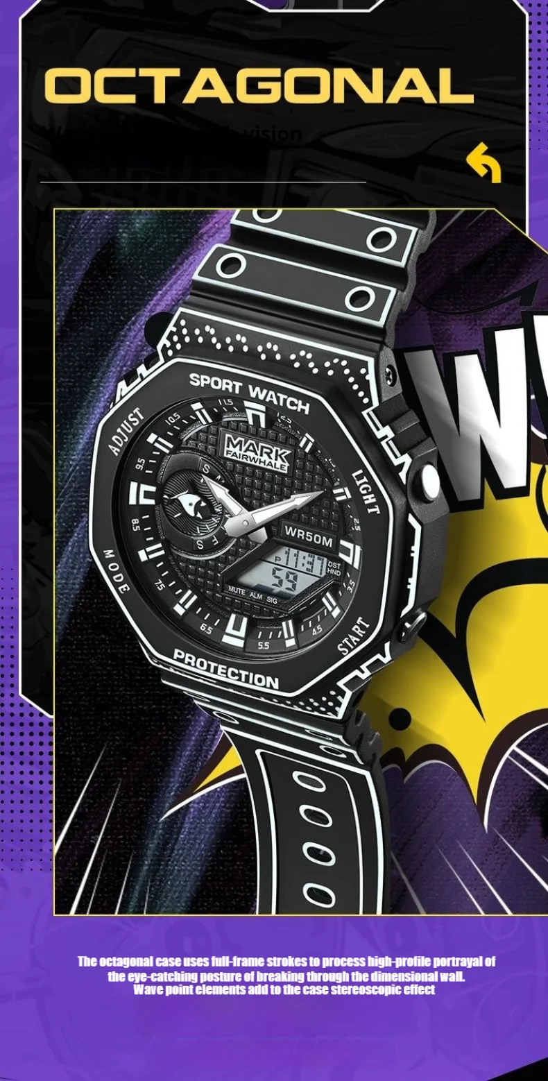 FAIRWHALE 4470 Men's Watch – Comic Style, Quartz, Waterproof - Image 16