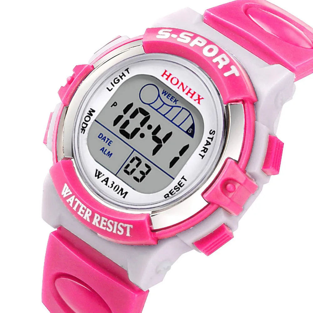 Kids LED Digital Watch Waterproof Sports Watch with Silicone Strap for Boys & Girls